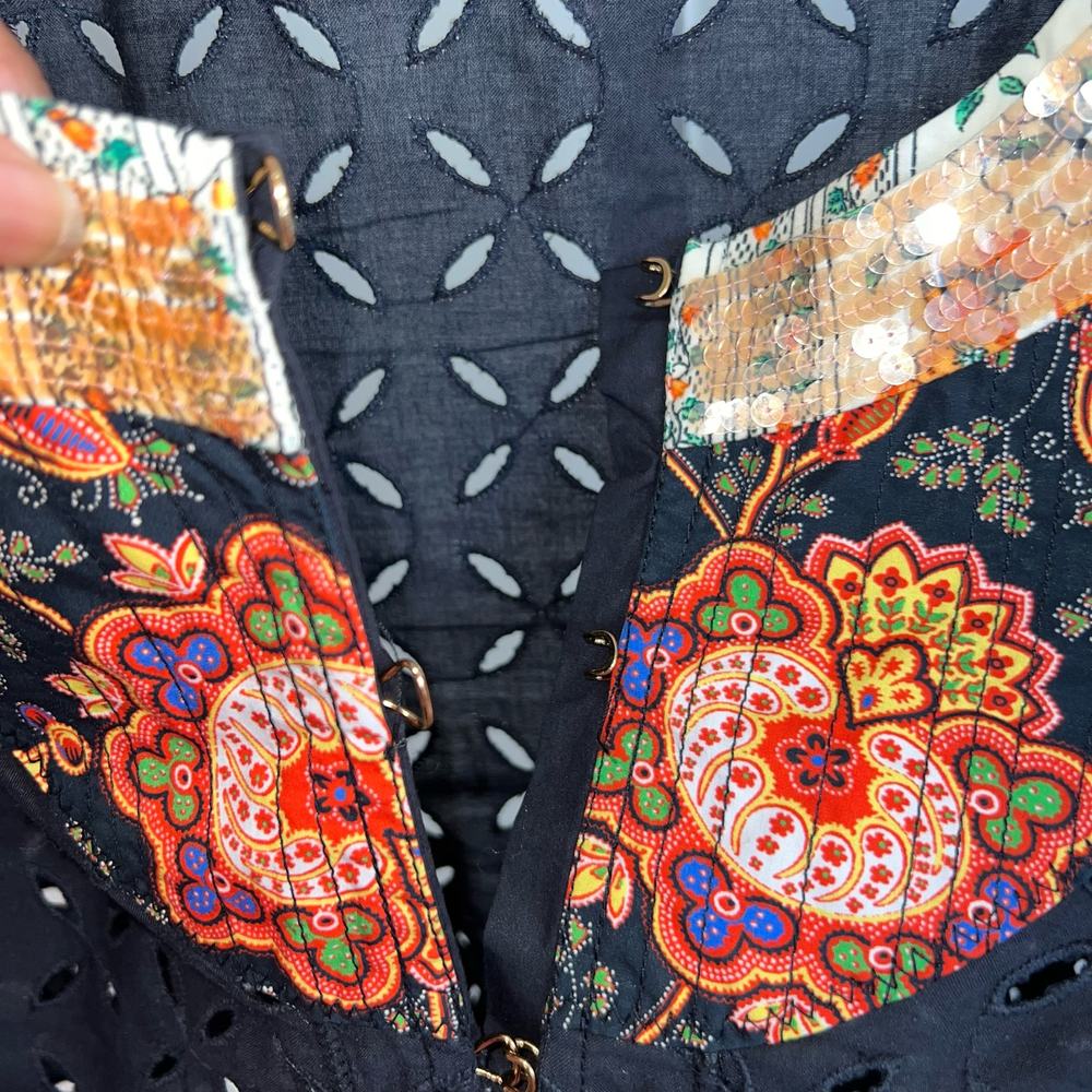 Roberto Cavalli Sequined Patchwork High Low Top S… - image 5